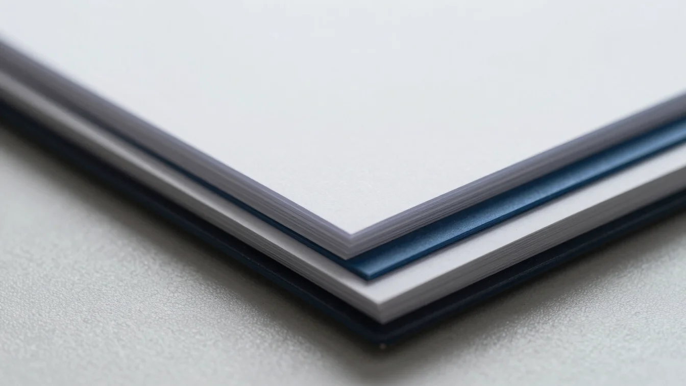 Macro editorial photograph of milled acetate sheet layers with a